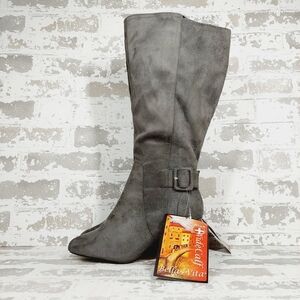 NEW Bella Vita Womens Troy II Plus Wide Calf Buckle Knee-High Boots D615